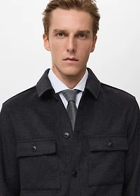 Wool-blend check jacket