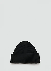 Rib-knit cotton hat