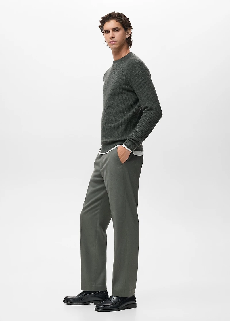 Knitted ribbed sweater