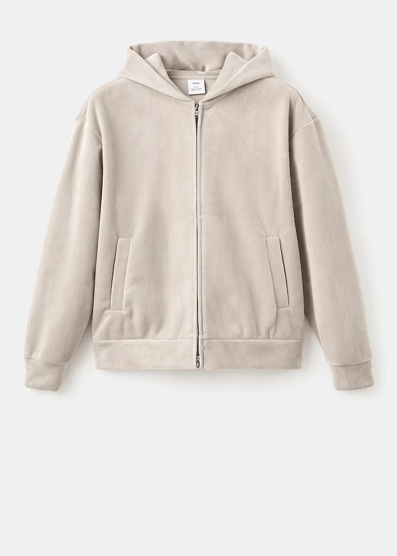 Corduroy hooded sweatshirt