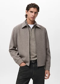 Wool zip-up jacket