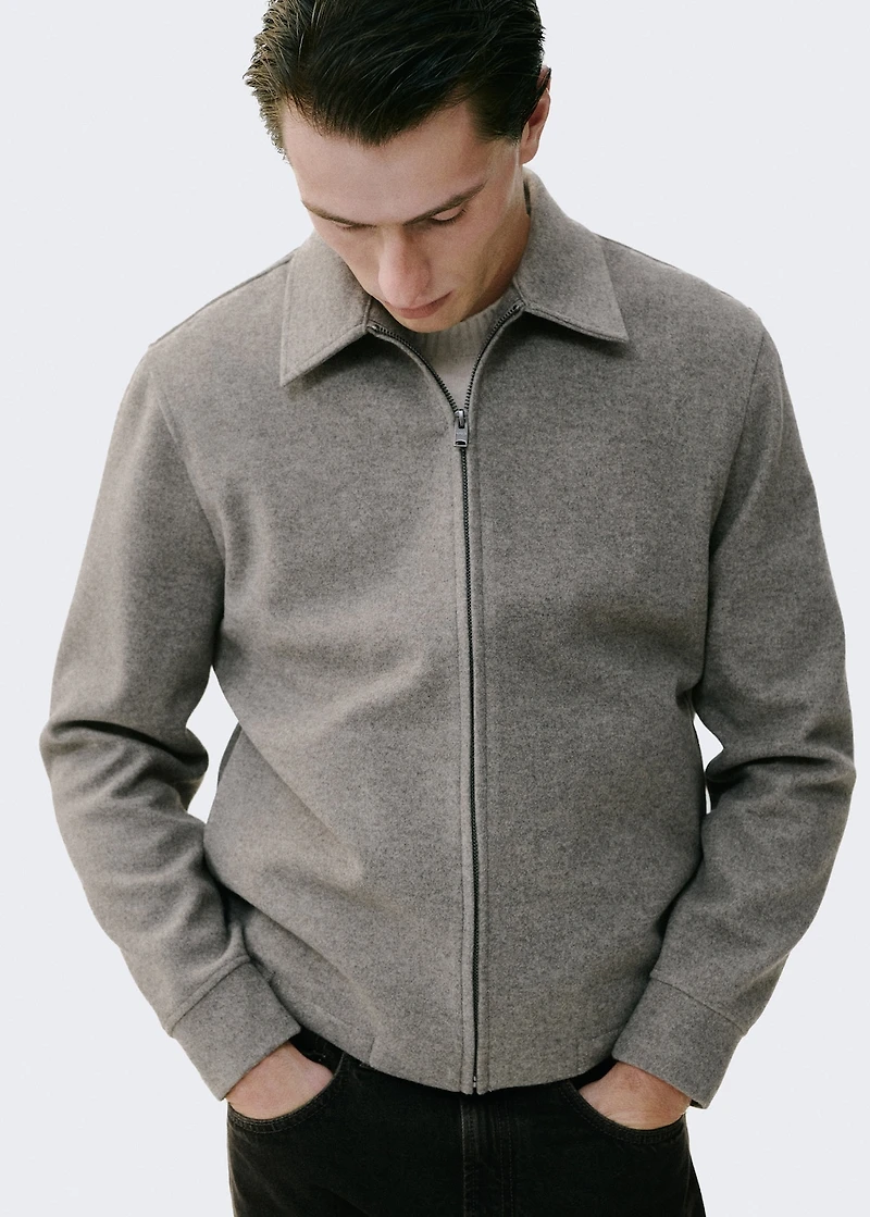 Wool zip-up jacket