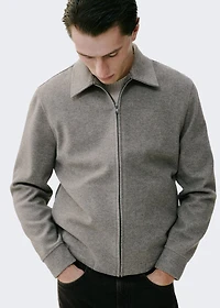 Wool zip-up jacket