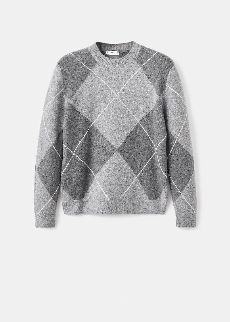 Argyle knit sweater