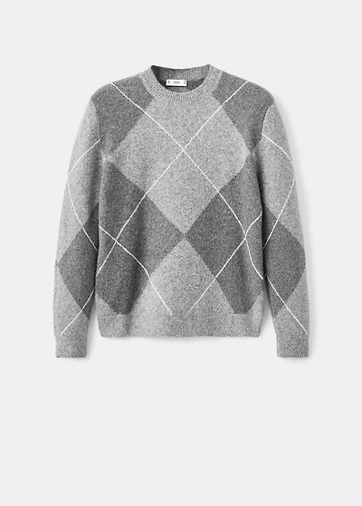 Argyle knit sweater