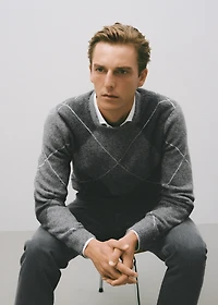 Argyle knit sweater