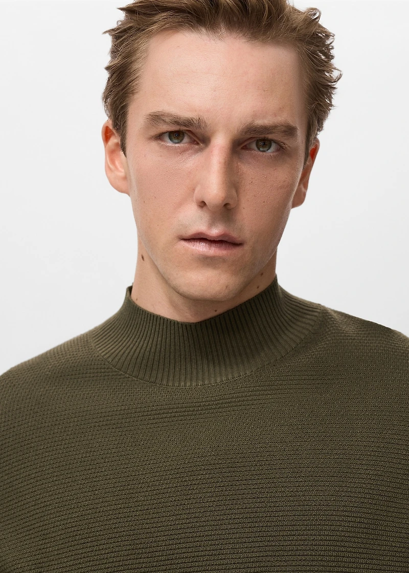 Structured perkins-neck sweater