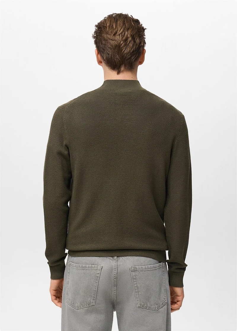 Structured perkins-neck sweater