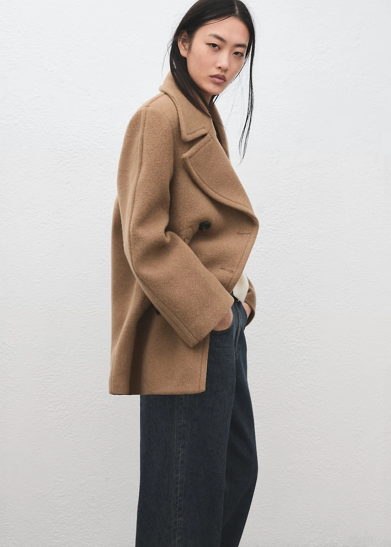 Double-breasted Manteco wool coat