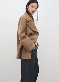 Double-breasted Manteco wool coat