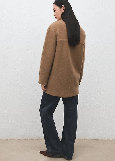 Double-breasted Manteco wool coat