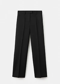 Seam-detail straight-fit pants