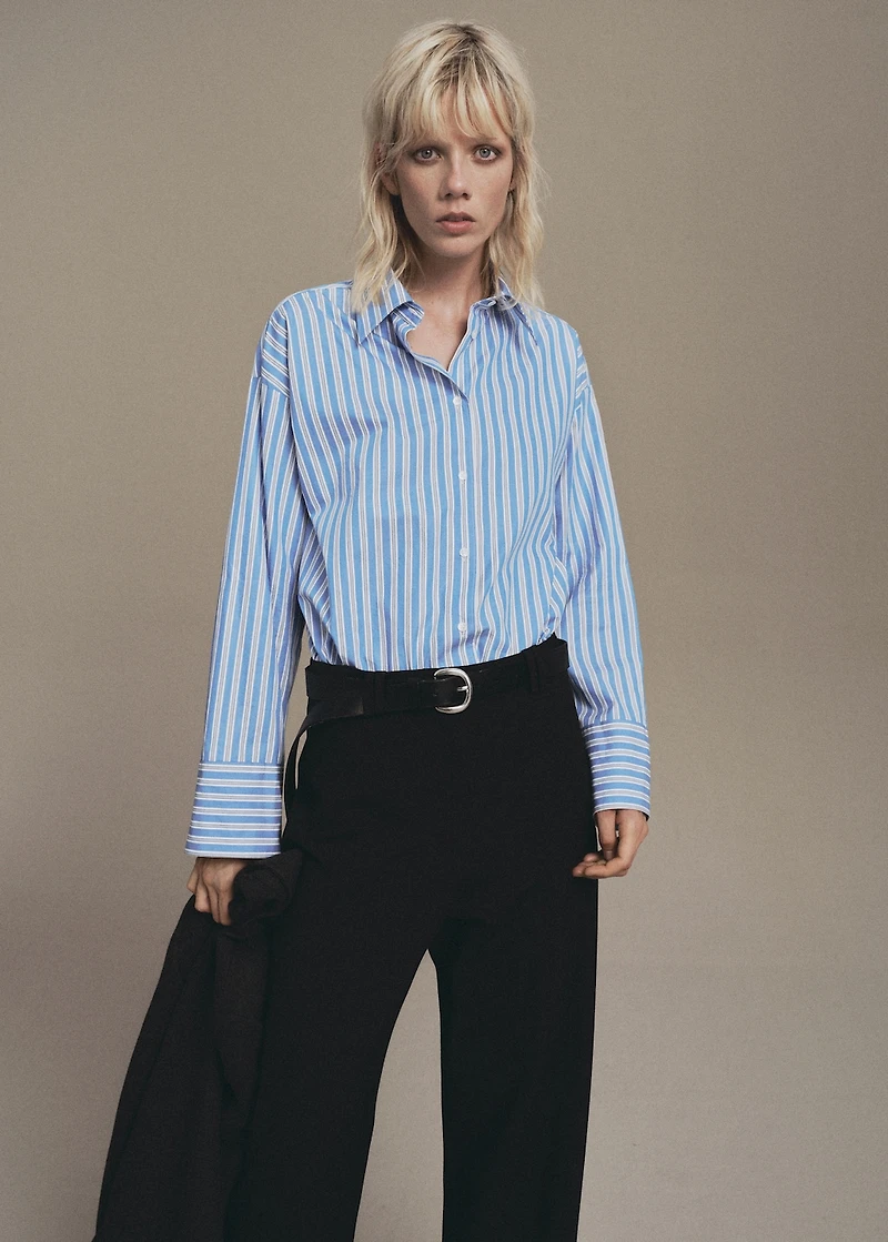 Zipped straight trousers