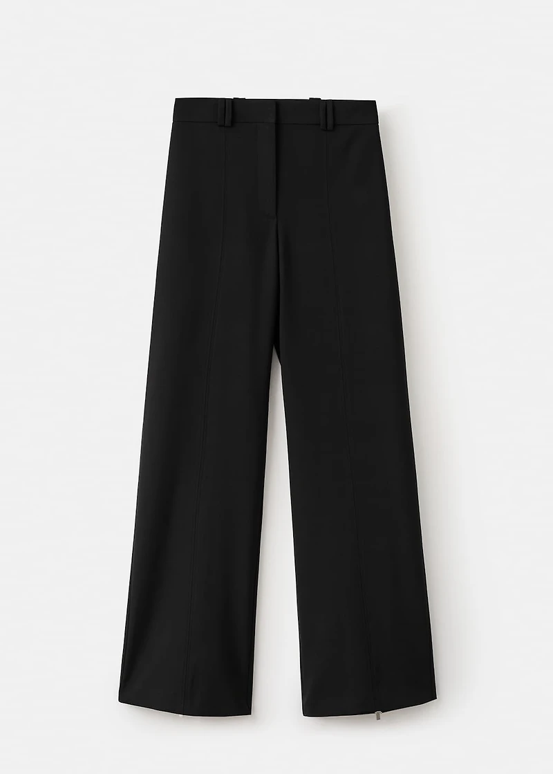 Zipped straight trousers