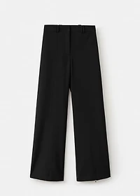 Zipped straight trousers