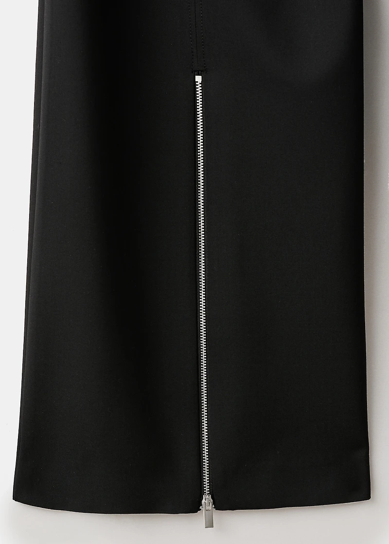 Zipped straight trousers