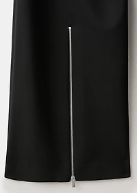 Zipped straight trousers