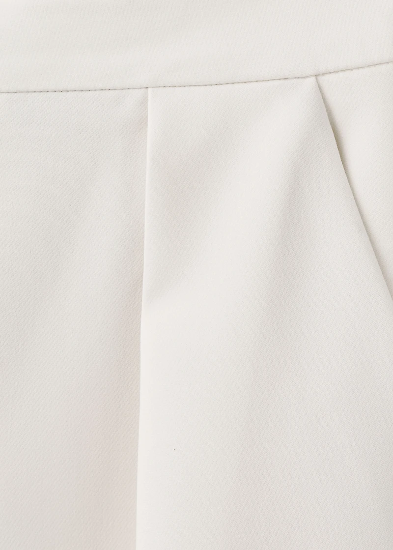 Straight-leg pleated trousers with front fly