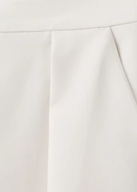 Straight-leg pleated trousers with front fly