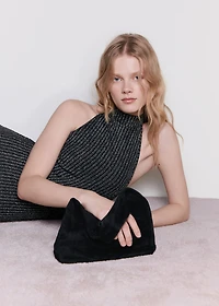 Suede leather mini-bag