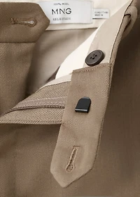 100% virgin wool pleated pants