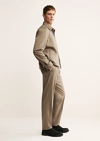 100% virgin wool pleated pants