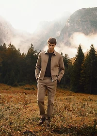 100% virgin wool pleated pants