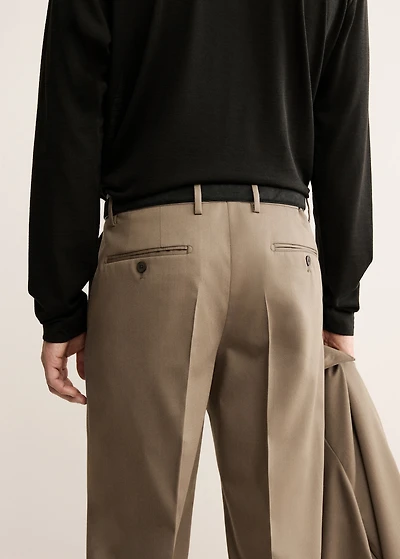 100% virgin wool pleated pants