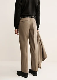 100% virgin wool pleated pants
