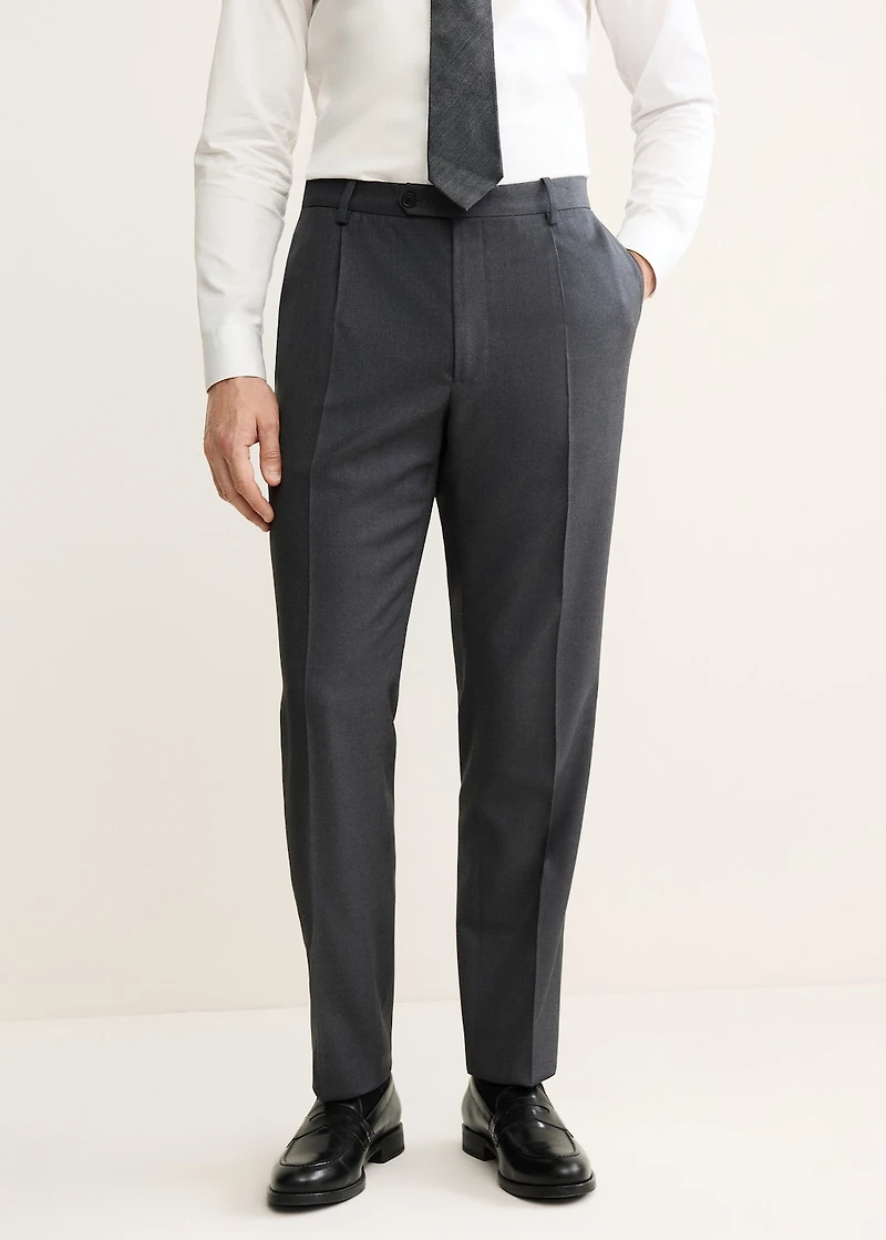 100% Italian virgin wool flannel suit pants