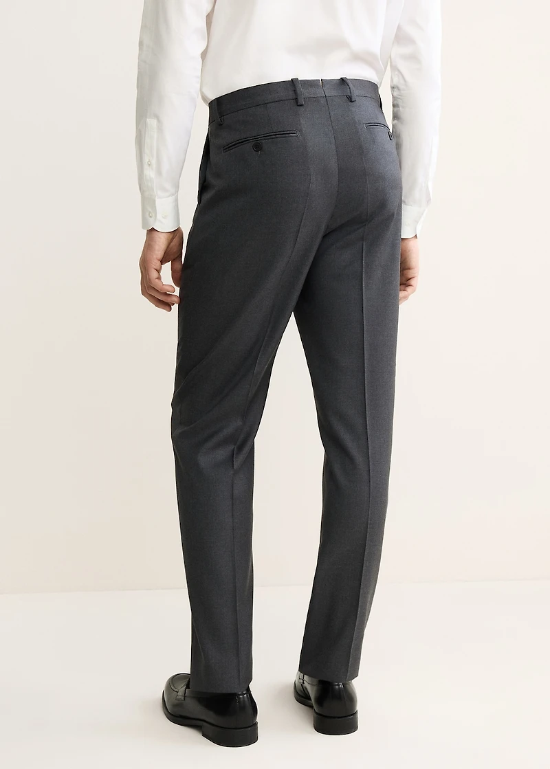100% Italian virgin wool flannel suit pants
