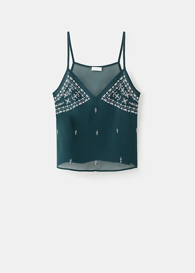 Bead embroidered top