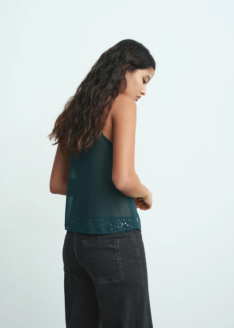 Bead embroidered top