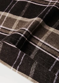 Flannel cotton melange-yarn pillowcase with check pattern 60x60 cm