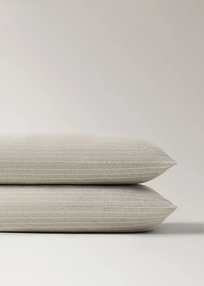 Melange cotton flannel pillowcase with fine-striped yarn 19.68x29.52