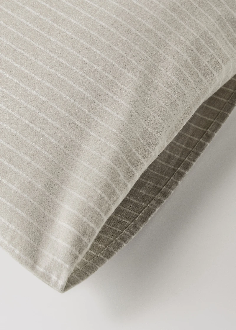 Melange cotton flannel pillowcase with fine-striped yarn 23.62x23.62