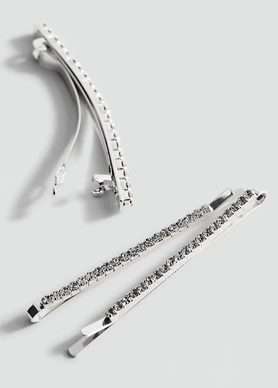 Pack of 2 crystal hair clips