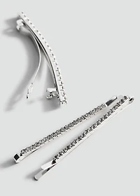 Pack of 2 crystal hair clips