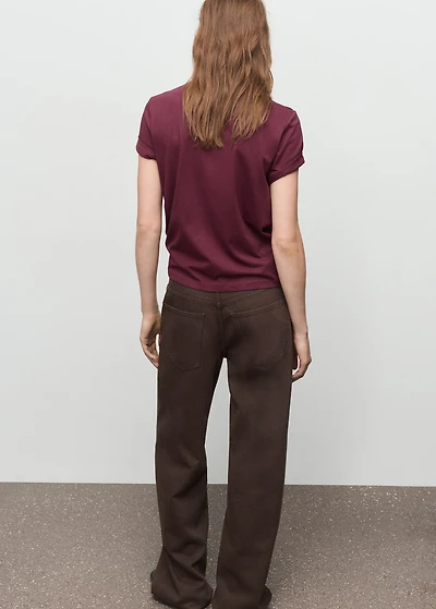 Floral-embroidered cotton t-shirt