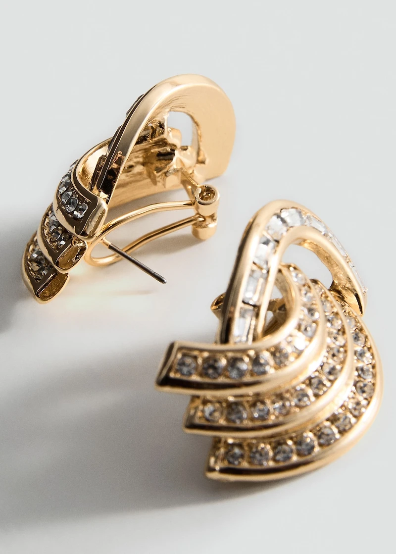 Combined crystal earrings