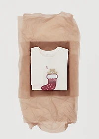 Cotton t-shirt with embroidered bear