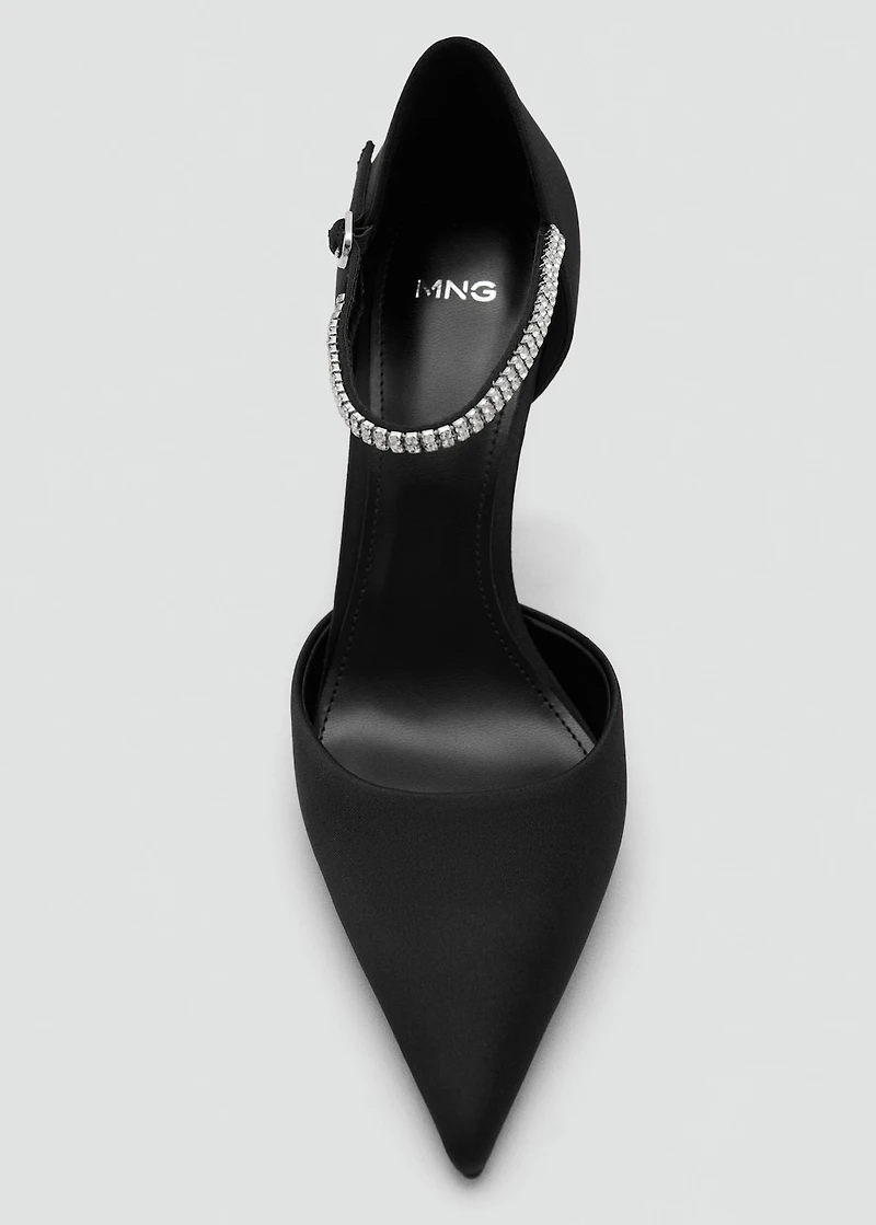 Strappy heeled shoes with rhinestones