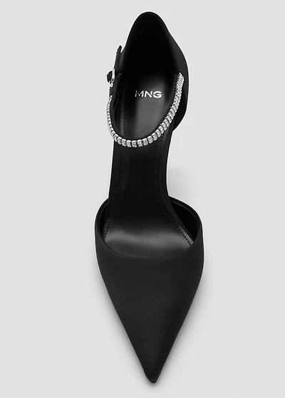 Strappy heeled shoes with rhinestones