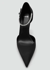 Strappy heeled shoes with rhinestones