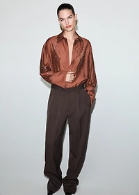 Lyocell shirt with rhinestones