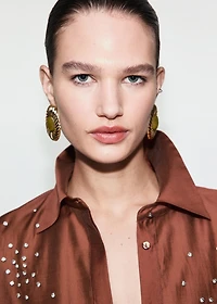 Lyocell shirt with rhinestones