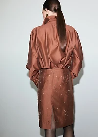 Lyocell shirt with rhinestones