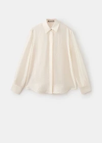 Satin shirt with rhinestones