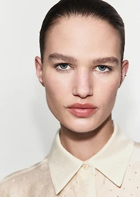 Satin shirt with rhinestones