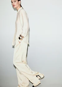 Satin shirt with rhinestones